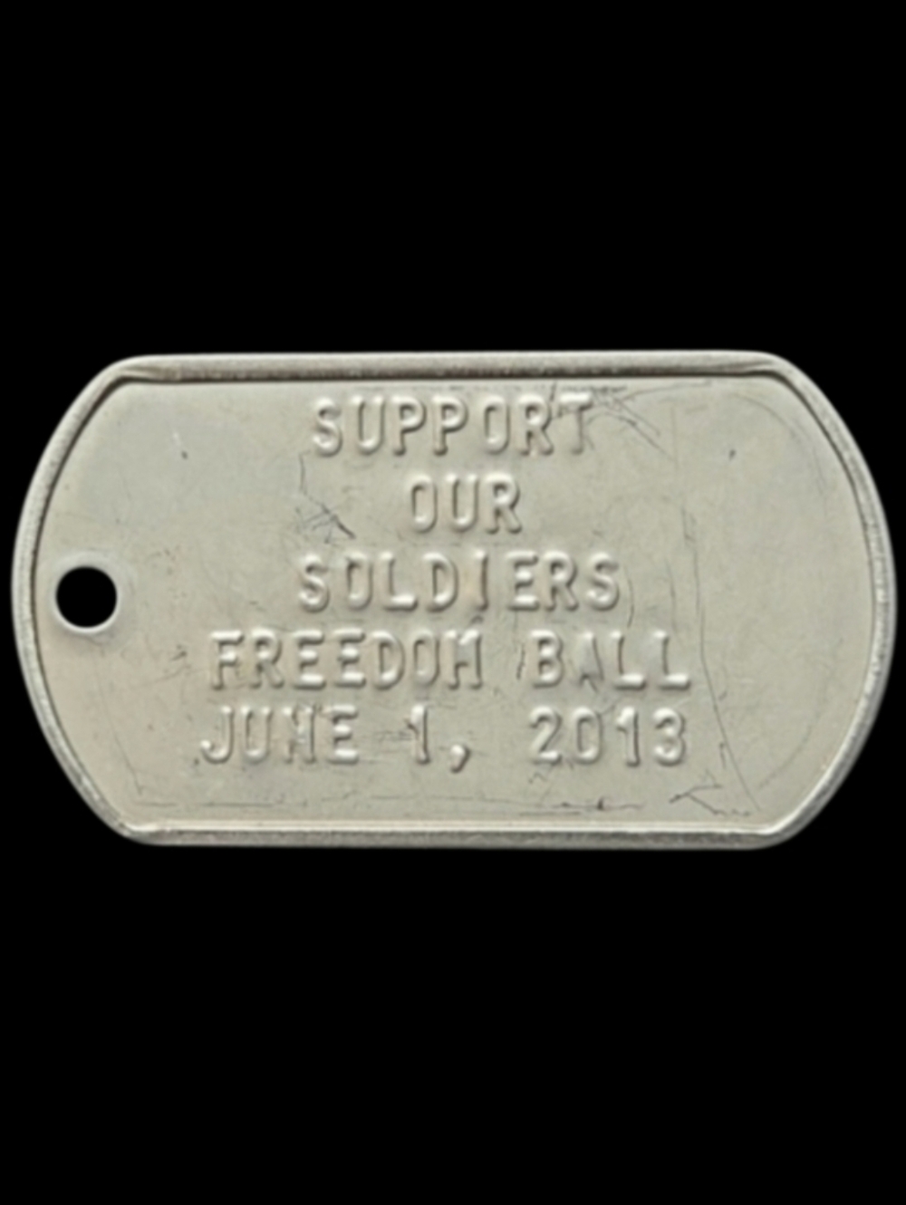 2013 Military "Support Our Soldiers Freedom Ball" Commemorative Metal Dog Tag
